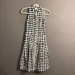 Kate Spade Island Stamp Black, Peach and White Sleeveless Shirtdress